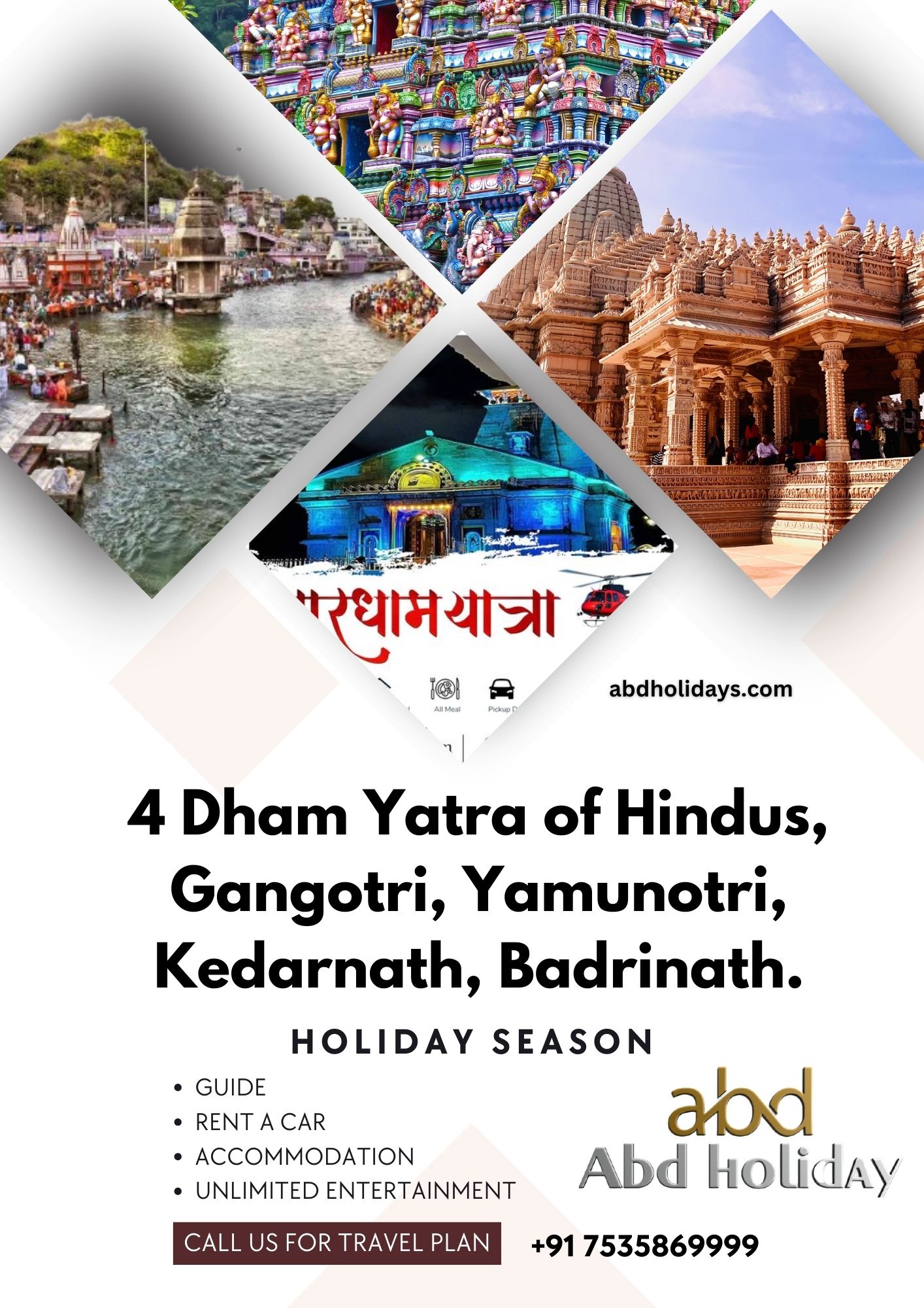 4 Dham Yatra of Hindus, Gangotri, Yamunotri, Kedarnath, Badrinath